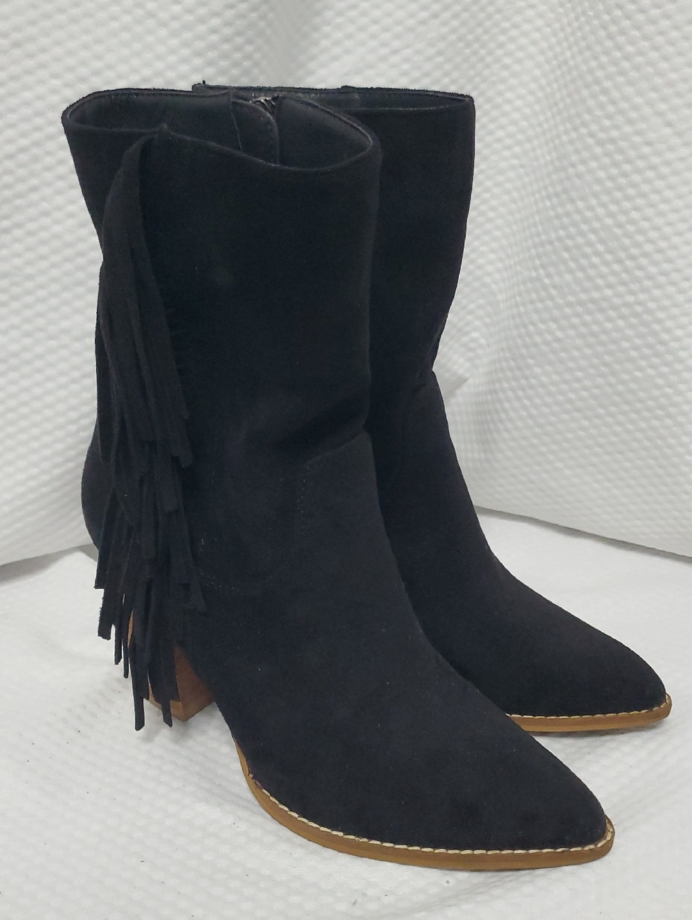 Vici Faux Suede Fringe Boots - 8